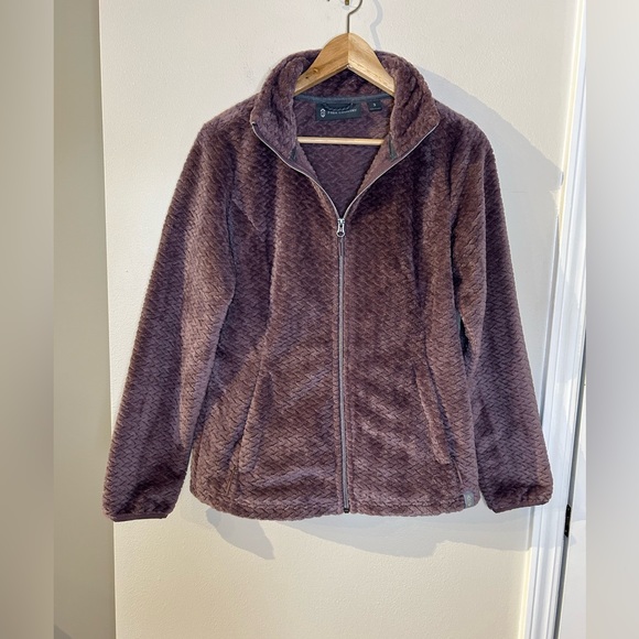 Free Country Cable Braided Butter Pile Mauve Soft Full Zip Jacket Size S - Picture 6 of 10